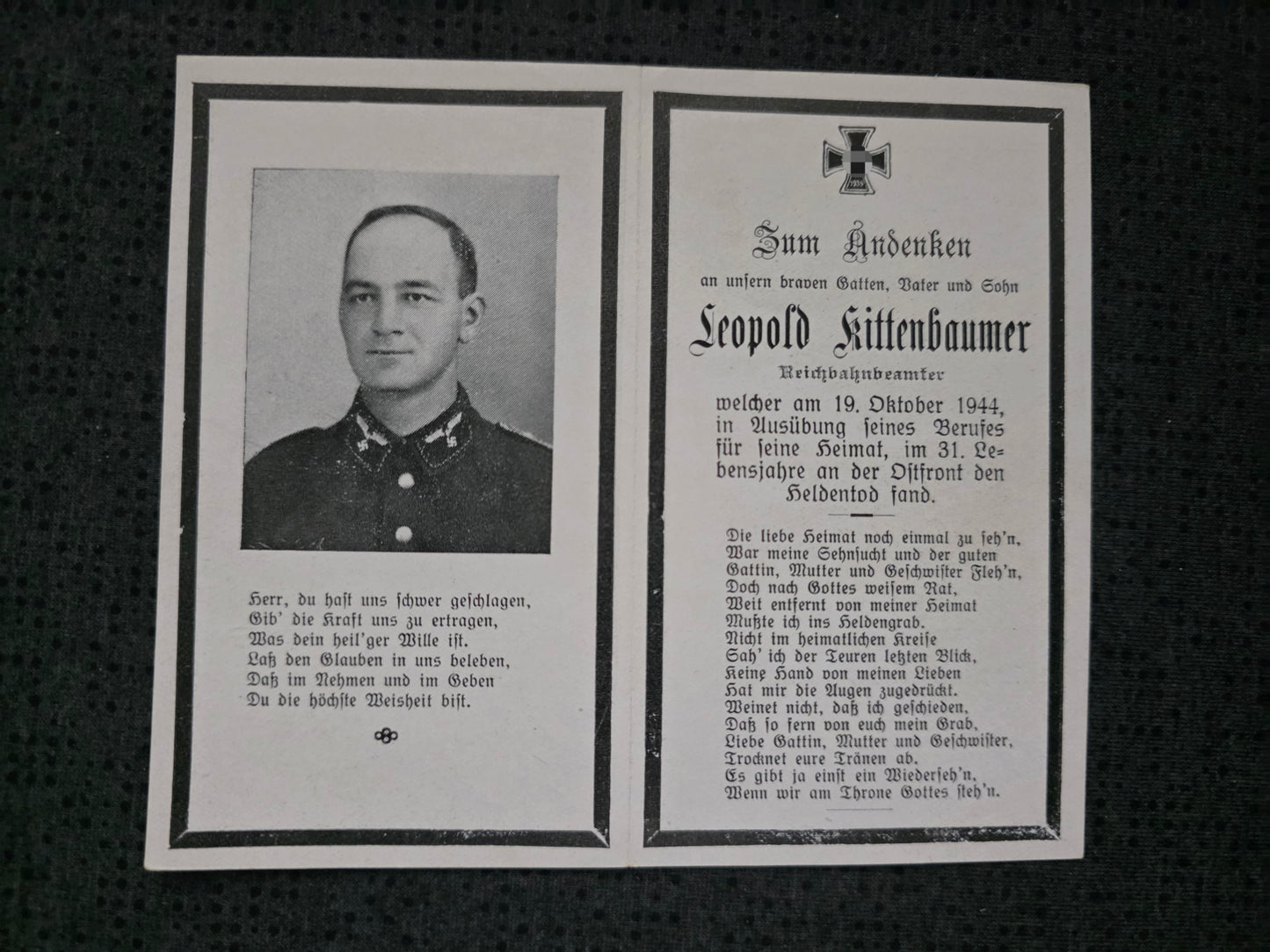 Sterbebild Reichsbahnbeamter Salzburg Lokheizer Radom Polen - www.mmilitaria.com