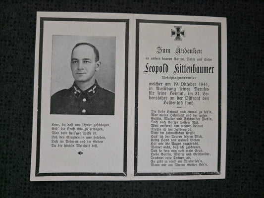 Sterbebild Reichsbahnbeamter Salzburg Lokheizer Radom Polen - www.mmilitaria.com