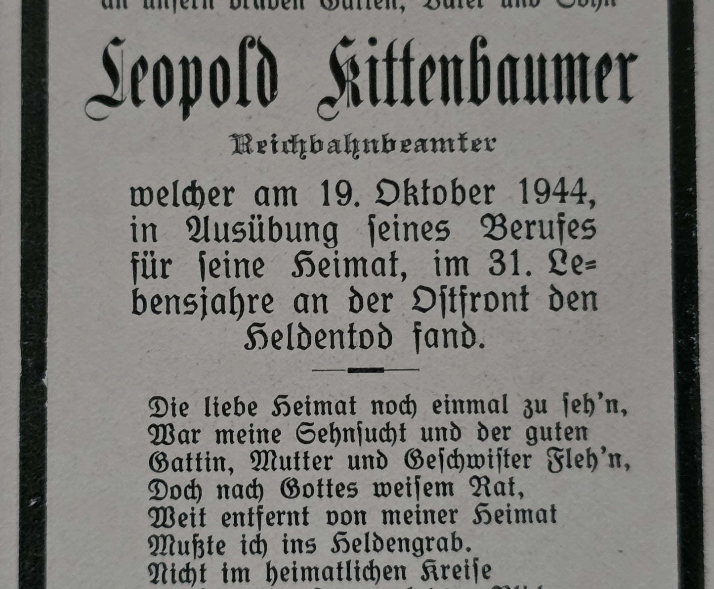 Sterbebild Reichsbahnbeamter Salzburg Lokheizer Radom Polen - www.mmilitaria.com