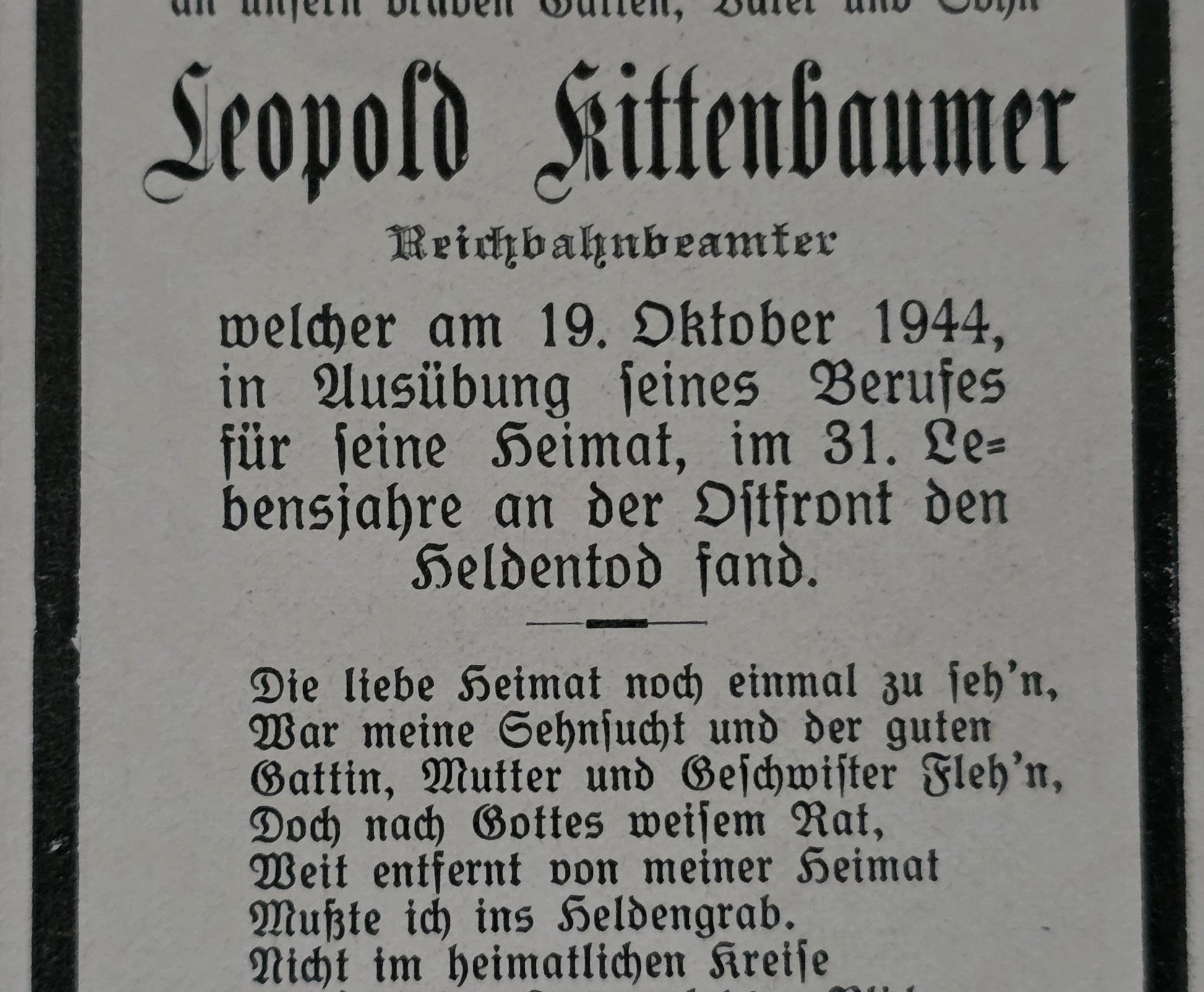 Sterbebild Reichsbahnbeamter Salzburg Lokheizer Radom Polen - www.mmilitaria.com