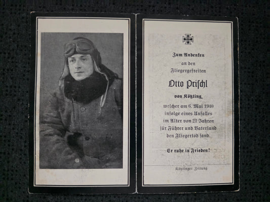 Sterbebild Flieger-Gefreiter Kötzting 2./KG-1 "Hindenburg" Fürstenberg Mecklenburg - www.mmilitaria.com