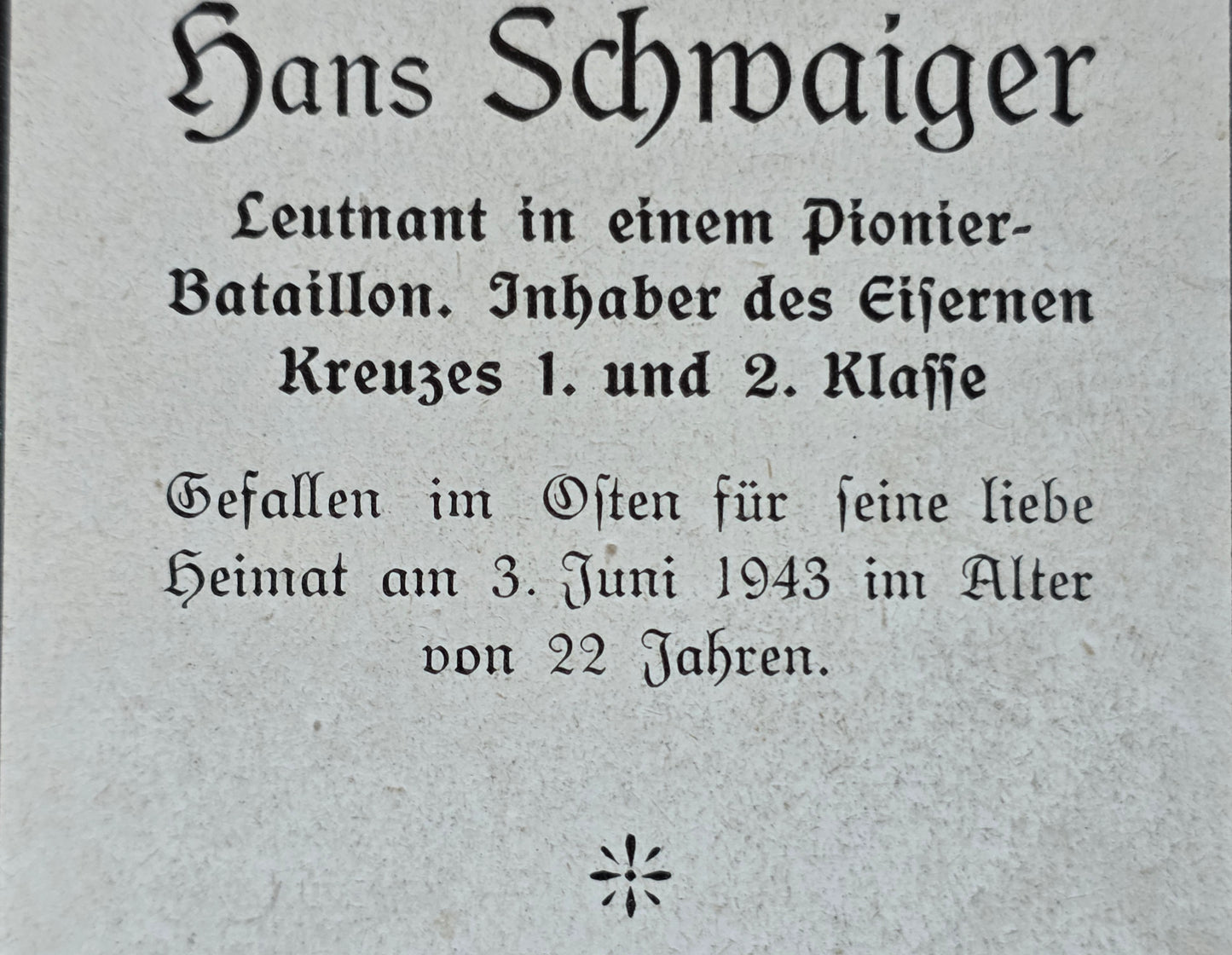 Sterbebild Leutnant Laufen 1. Komp. Pionier Btl. 212 Mga Russland - www.mmilitaria.com