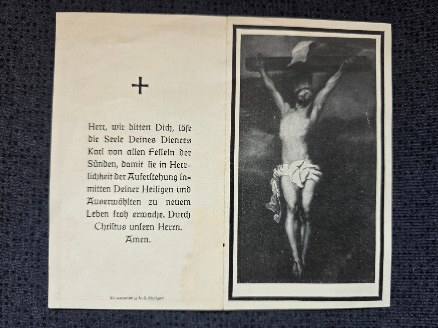 Sterbebild Unteroffizier Schussenried 5. Komp. Panzer Regt. 7 DAK Bizerta Tunesien Afrika - www.mmilitaria.com