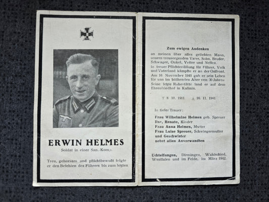 Sterbebild Schütze Dirmingen 11. Komp. Inf. Regt. 427 Kalinin Russland - www.mmilitaria.com