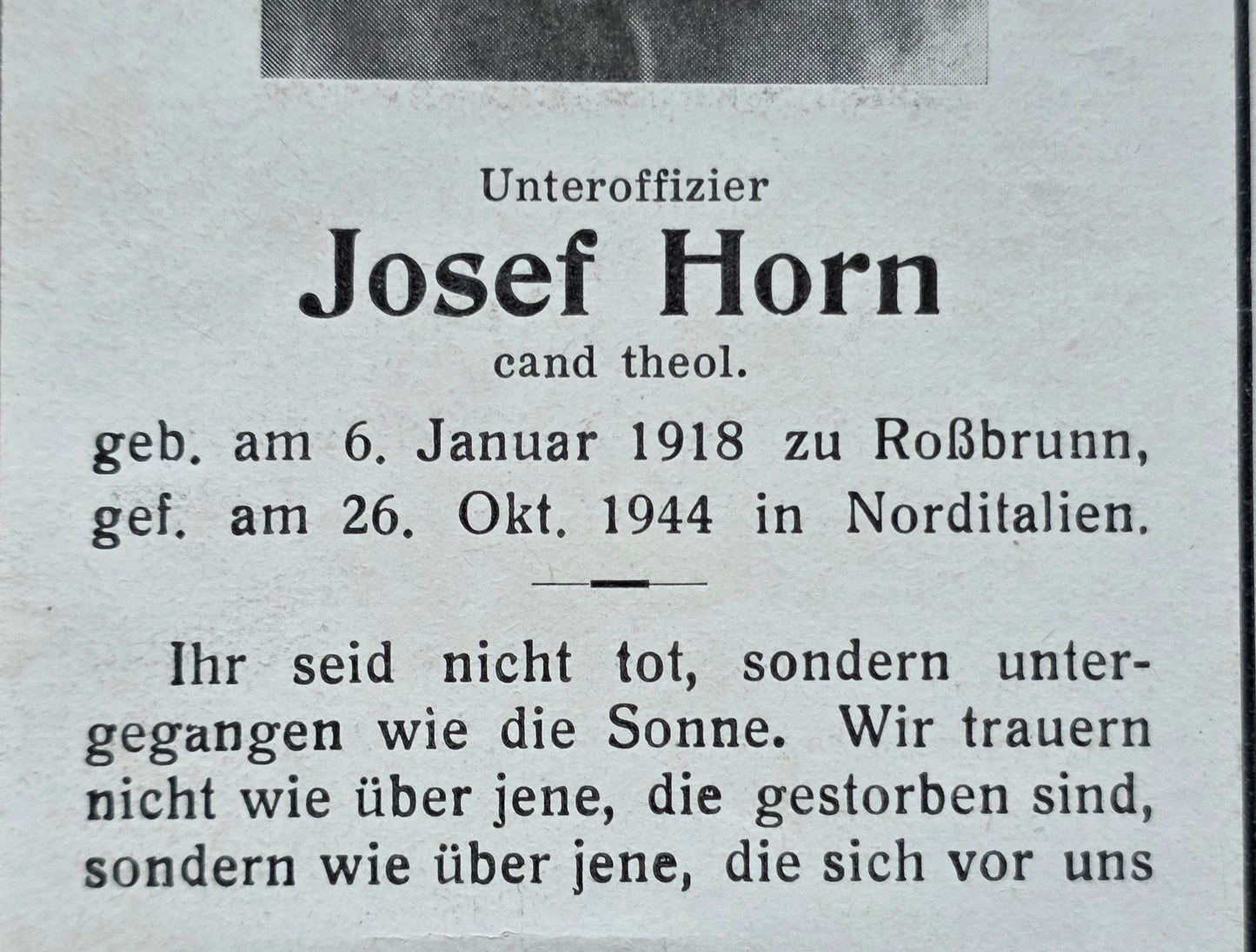 Sterbebild Brüder Roßbrunn Unteroffizier Art. Regt 356 Ronco Italien - www.mmilitaria.com