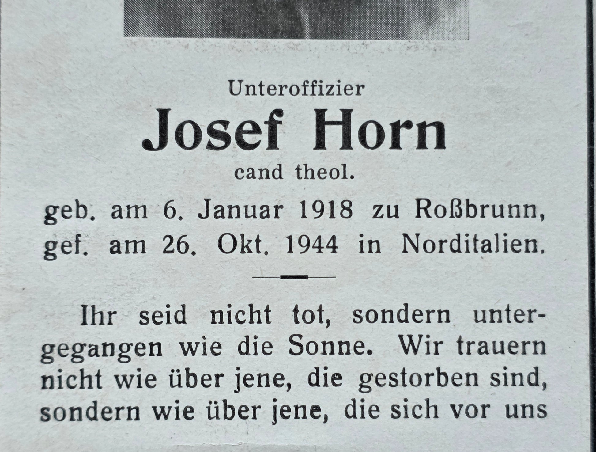 Sterbebild Brüder Roßbrunn Unteroffizier Art. Regt 356 Ronco Italien - www.mmilitaria.com