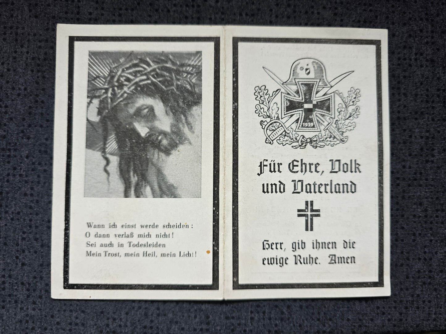 Sterbebild Leutnant Hohenau KP-Chef 8. Komp. Gren. Regt. 519 Desewnja Orel Russland - www.mmilitaria.com