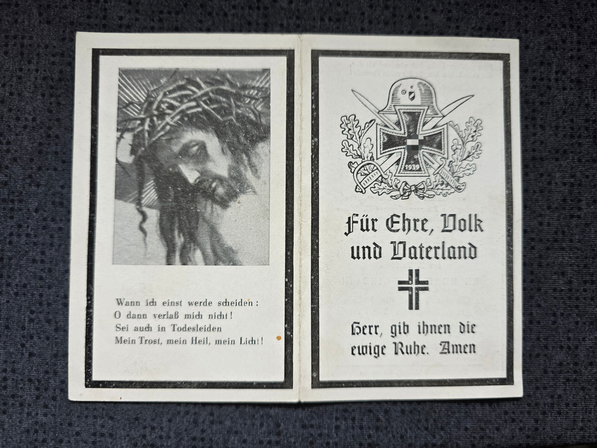 Sterbebild Leutnant Hohenau KP-Chef 8. Komp. Gren. Regt. 519 Desewnja Orel Russland - www.mmilitaria.com