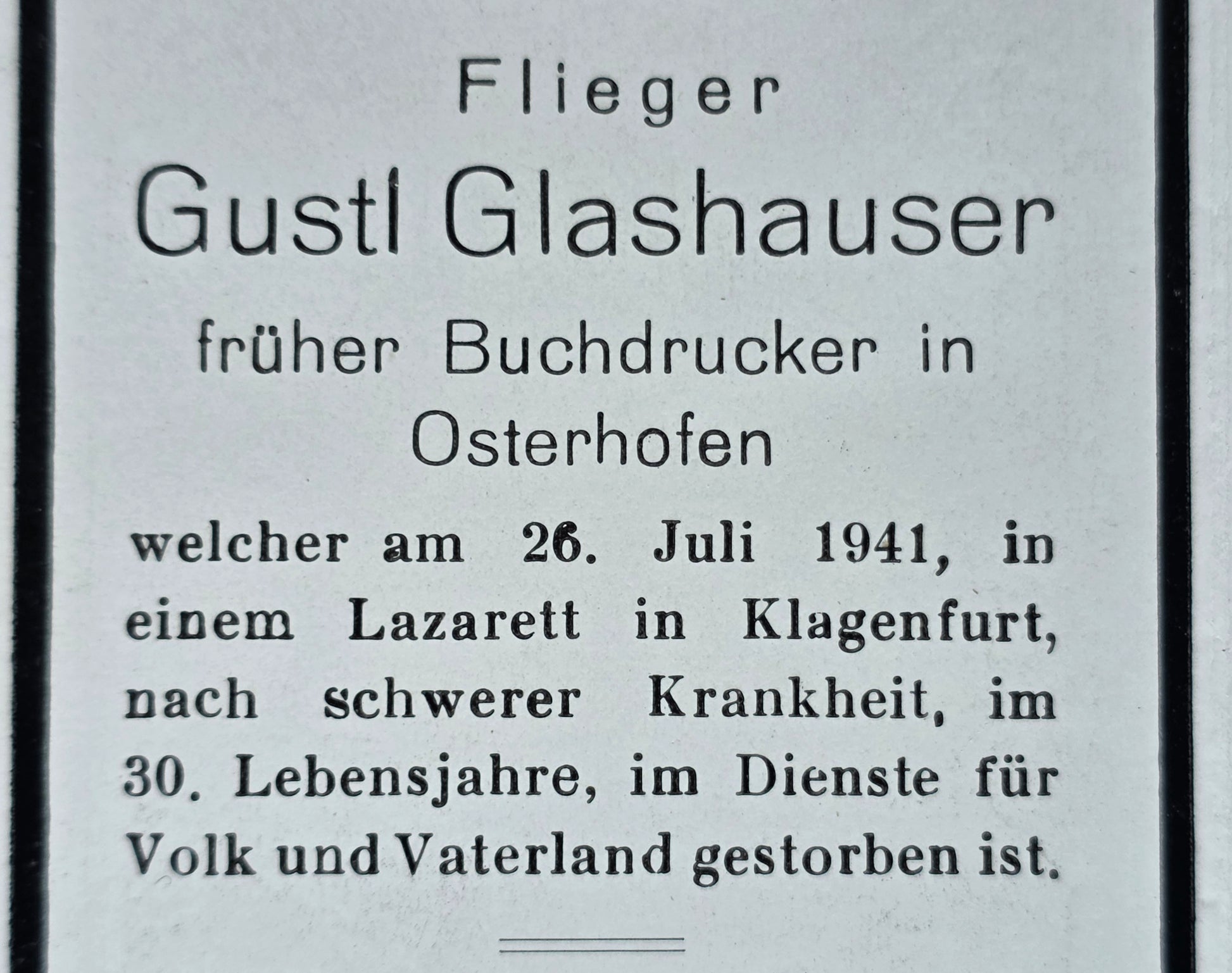 Sterbebild Flieger Osterhofen Flieger-Ausbildung Regt. 14 Klagenfurt Österreich - www.mmilitaria.com
