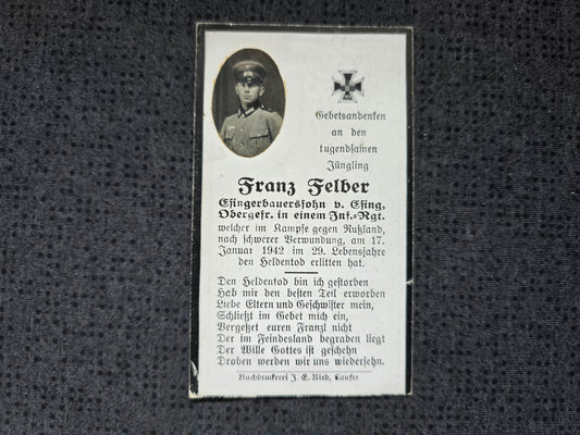 Sterbebild Obergefreiter Esing Infanterie Regt. Echtfoto Russland - www.mmilitaria.com