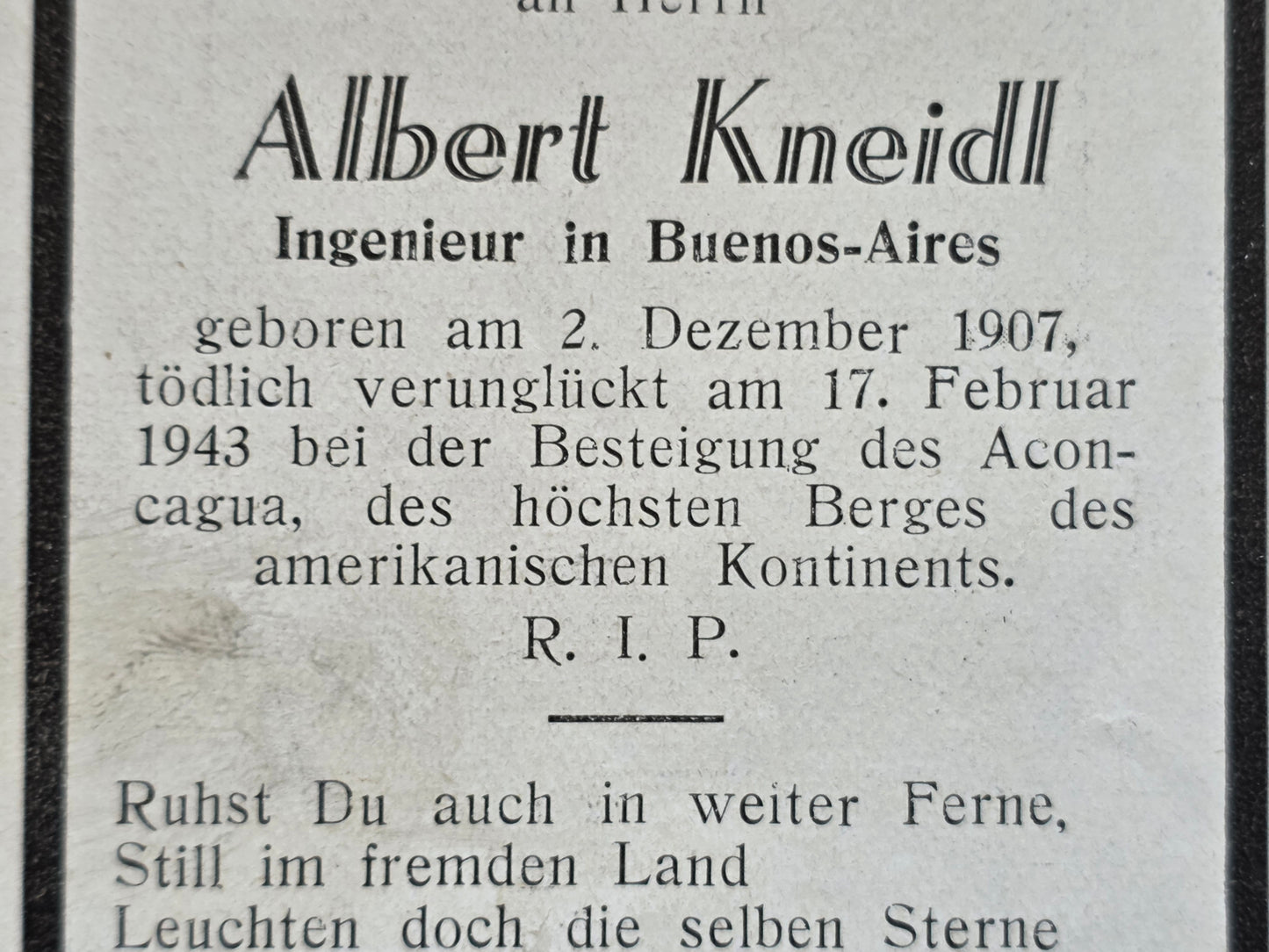 Sterbebild Brüder Neumarkt Ingenieur Aconcagua Argentinien POW Camp de Souge Frankreich - www.mmilitaria.com