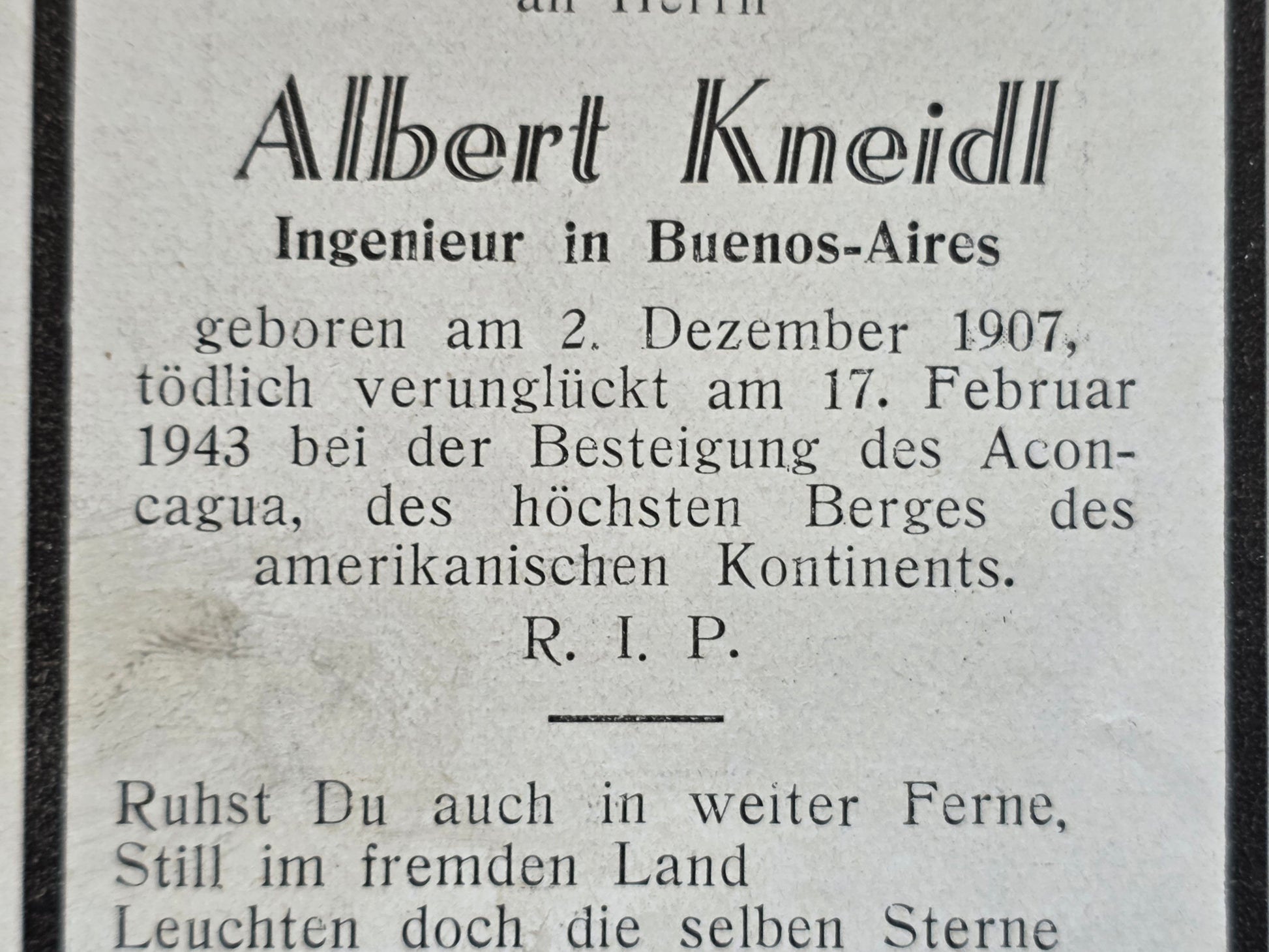 Sterbebild Brüder Neumarkt Ingenieur Aconcagua Argentinien POW Camp de Souge Frankreich - www.mmilitaria.com