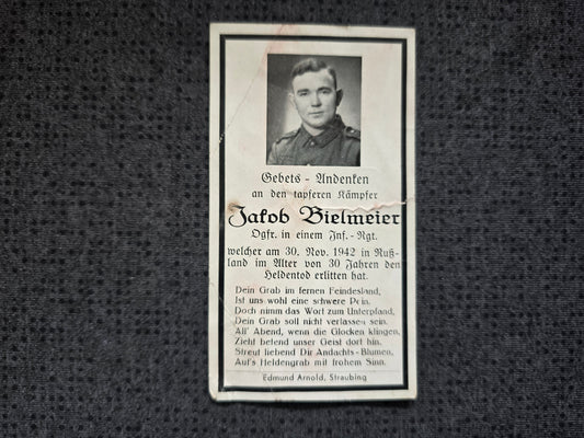 Sterbebild Obergefreiter Hinterviechtach Infanterie Regt. Wolga Russland - www.mmilitaria.com