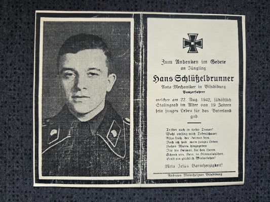 Sterbebild Schütze Landshut 24. Panzer Division Stalingrad Rossoschka Russland - www.mmilitaria.com