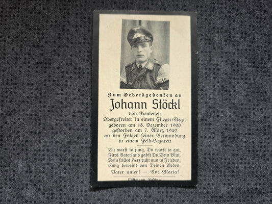 Sterbebild Obergefreiter Kienleiten 11. Komp. LW-Feld Regt. 4 Cholm Russland - www.mmilitaria.com