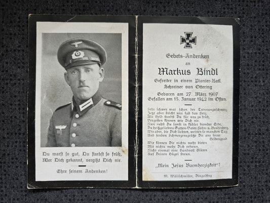 Sterbebild Gefreiter Ottering Pionier 3. Straßenbau-Btl. 562 Rollbahn Staraja-Russa Russland - www.mmilitaria.com