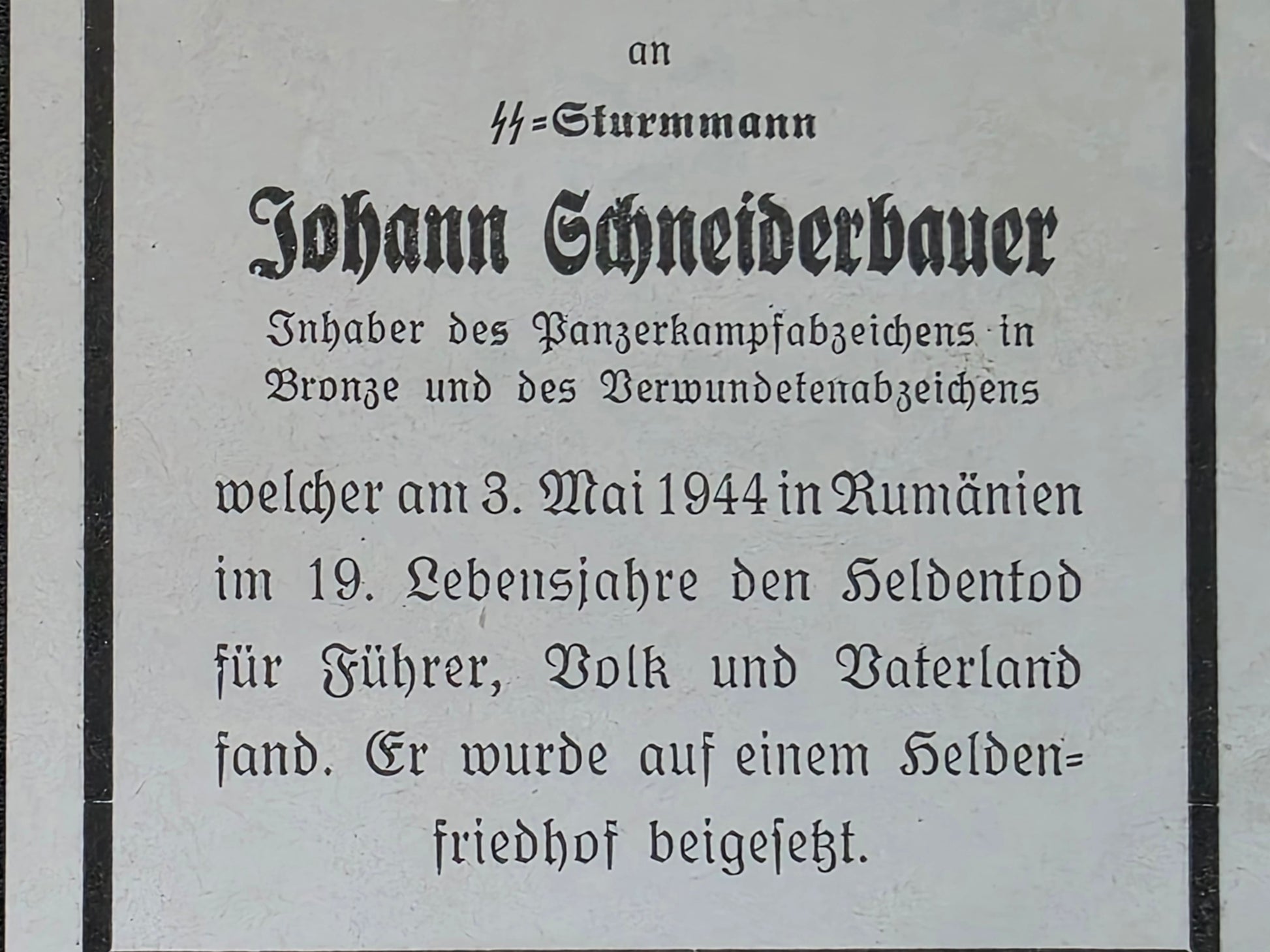 Sterbebild Brüder Andorf SS-Sturmmann PKA Cocowa Rumänien Gefreiter Wels Österreich - www.mmilitaria.com