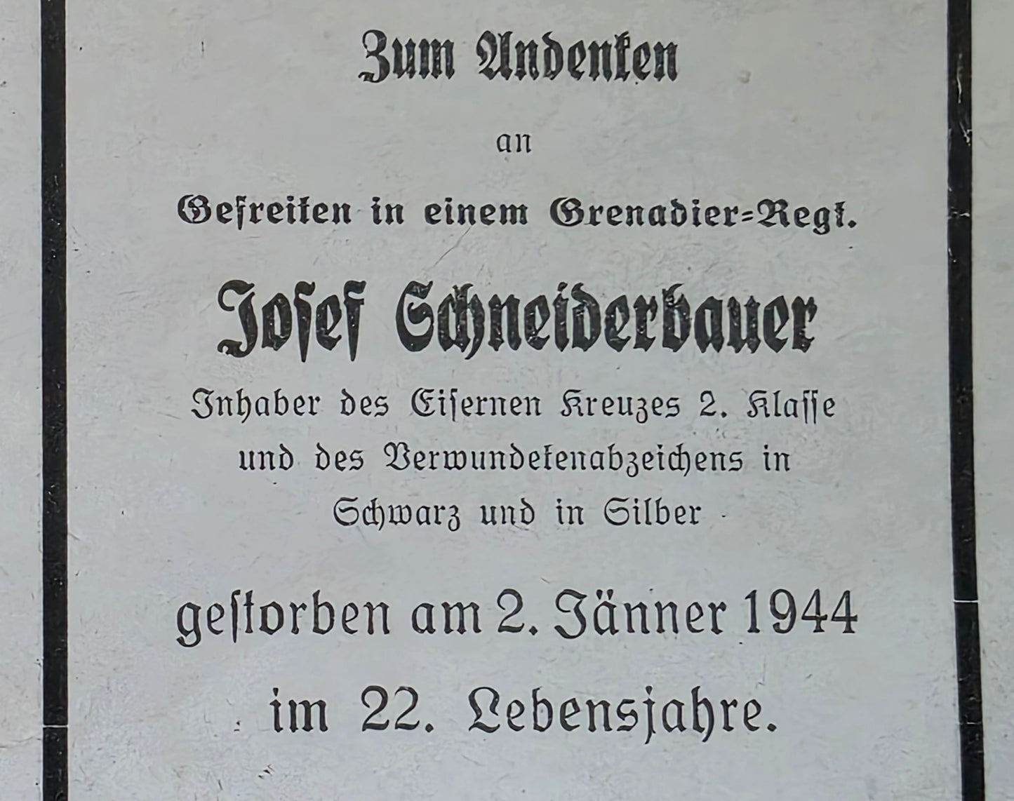 Sterbebild Brüder Andorf SS-Sturmmann PKA Cocowa Rumänien Gefreiter Wels Österreich - www.mmilitaria.com
