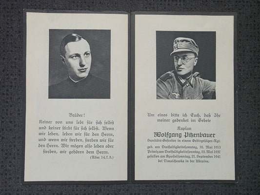 Sterbebild Gefreiter München 11. Komp. Gebirgsjäger-Regt. 98 Timoschewka Ukraine - www.mmilitaria.com