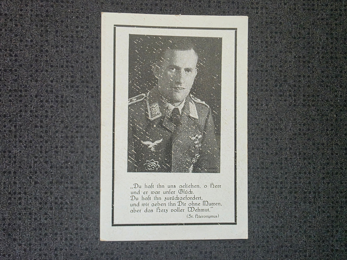 Sterbebild Oberfelwebel Sulzbach Pilot 3./NAGr-13 DKiG Evreux Rennes Frankreich