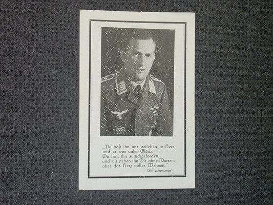Sterbebild Oberfelwebel Sulzbach Pilot 3./NAGr-13 DKiG Evreux Rennes Frankreich
