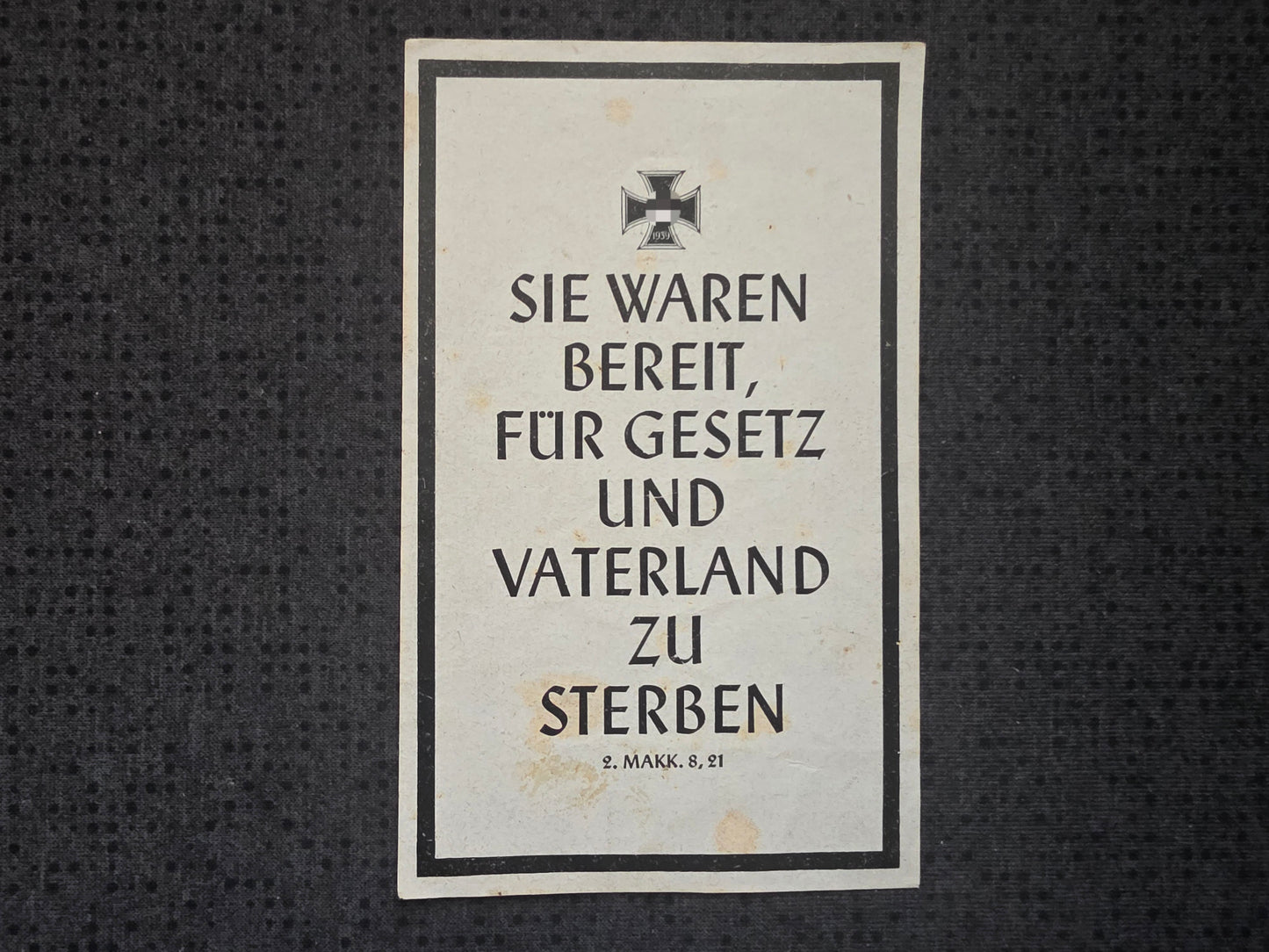 Sterbebild Leutnant Wesel KP-Chef Insel Cos Griechenland