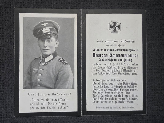 Sterbebild Schütze Landau 5. Komp. Inf. Reg. 246 Verneuil Marne Frankreich - www.mmilitaria.com
