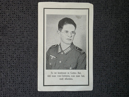 Sterbebild Obergefreiter Kaltenbach 8. Komp. Gren. Regt. 481 Iwoschino Russland - www.mmilitaria.com