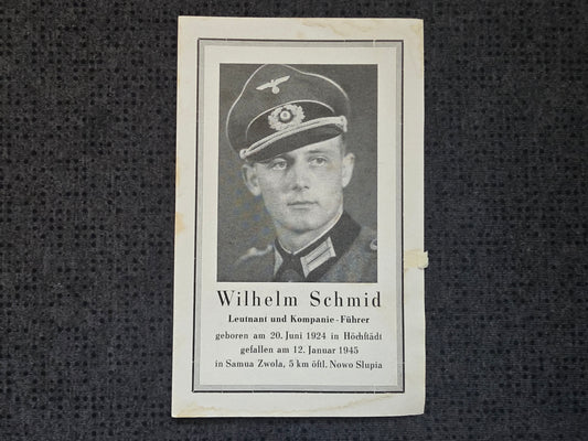 Sterbebild Leutnant Hochstädt KP-Chef Endkampf Sarnia Zwola Polen - www.mmilitaria.com
