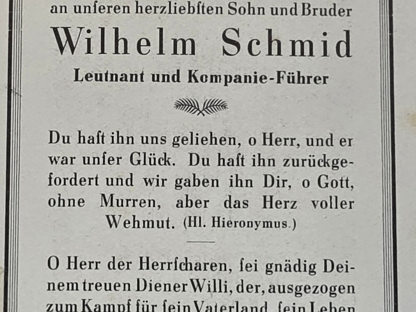 Sterbebild Leutnant Hochstädt KP-Chef Endkampf Sarnia Zwola Polen - www.mmilitaria.com