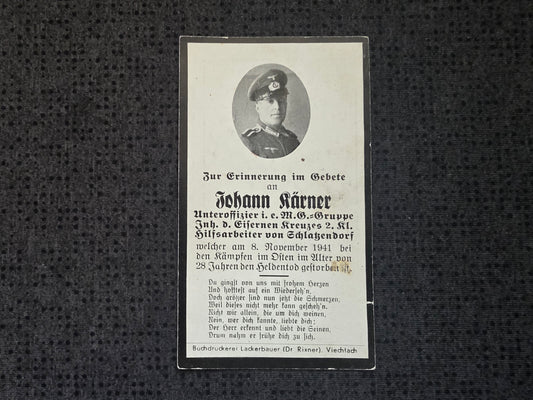 Sterbebild Unteroffizier Schlatzendorf MG Truppe Osten - www.mmilitaria.com