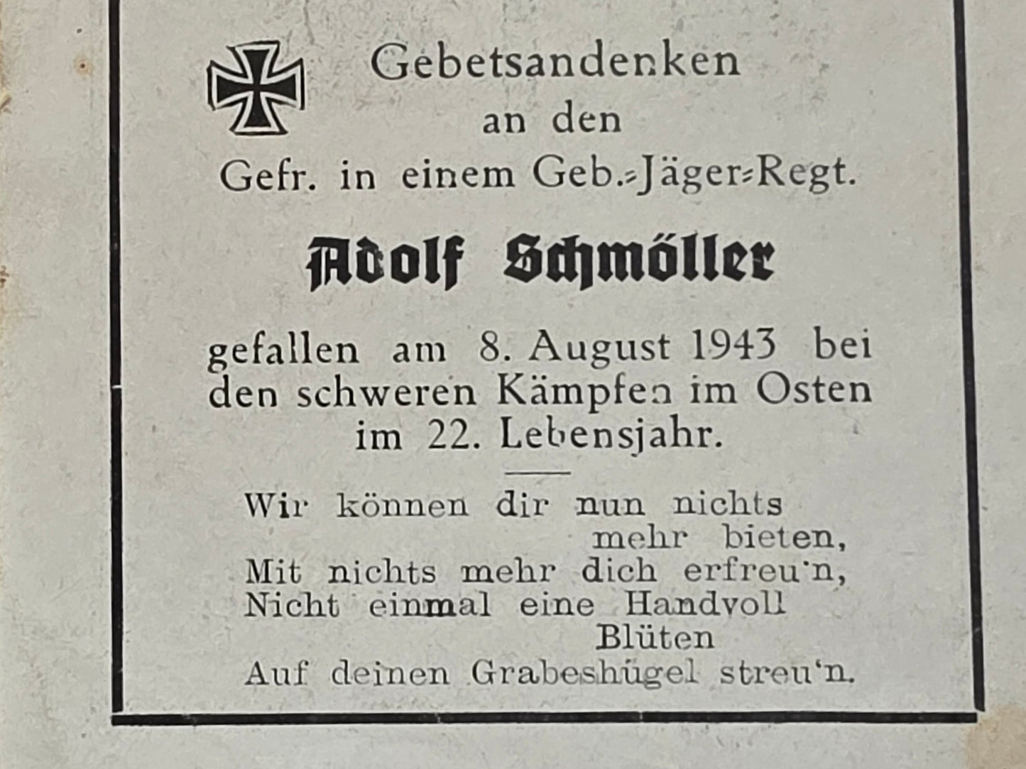 Sterbebild Brüder Gefreiter Gebirgsjäger Bootsmannsmaat Stolpmünde Ostsee Polen - www.mmilitaria.com