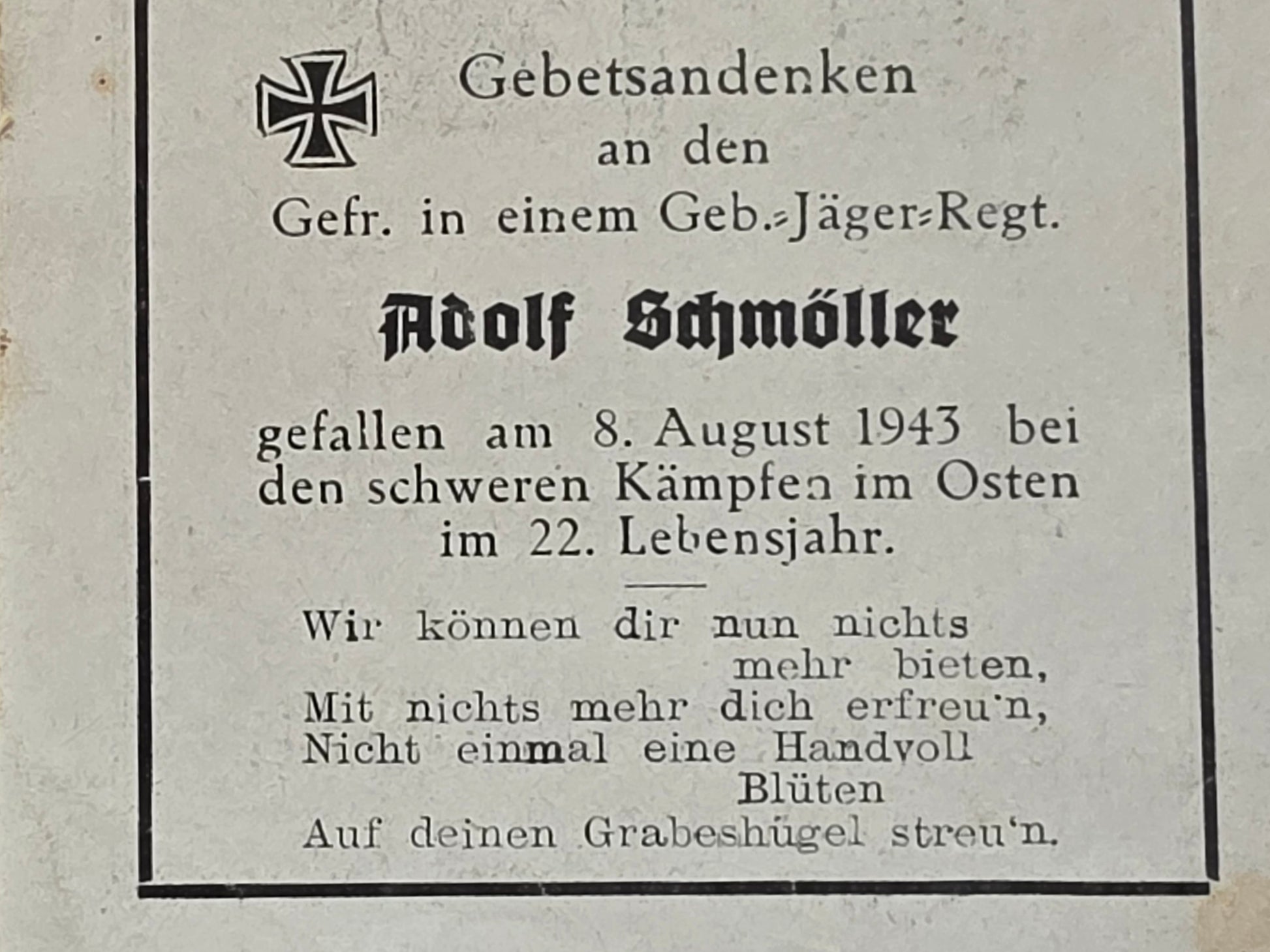 Sterbebild Brüder Gefreiter Gebirgsjäger Bootsmannsmaat Stolpmünde Ostsee Polen - www.mmilitaria.com
