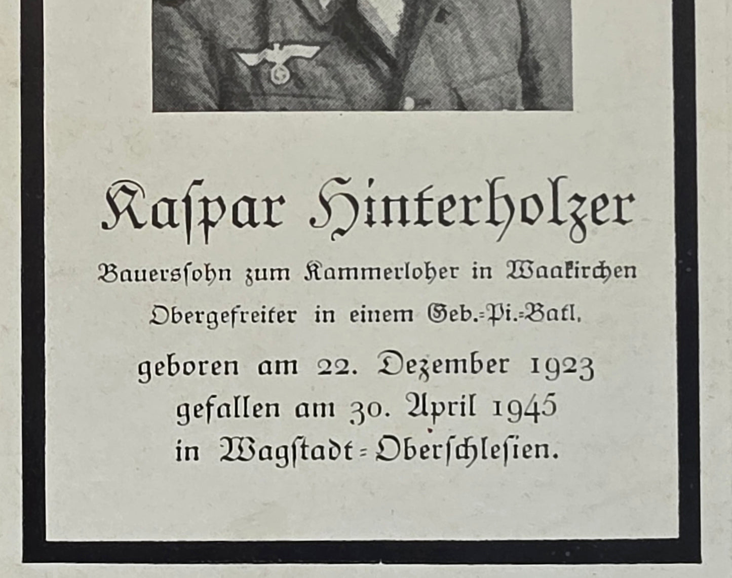 Sterbebild Brüder Waakirchen Gebirgspionier Oberschlesien Tschechien Gebirgsjäger Hochgebirge Guglia Rossa Italien - www.mmilitaria.com