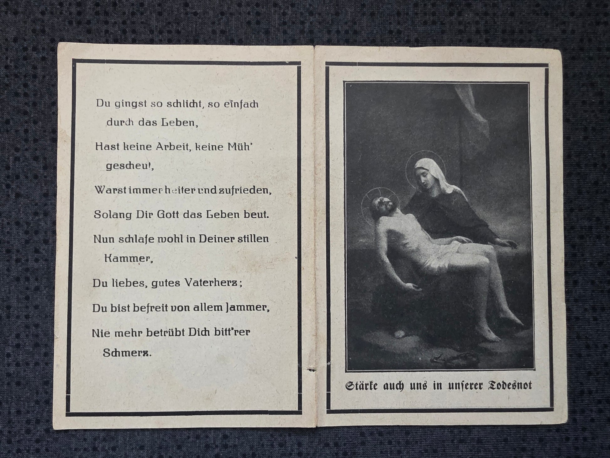 Sterbebild Landesschütze WK I Veteran POW Hyères Frankreich - www.mmilitaria.com