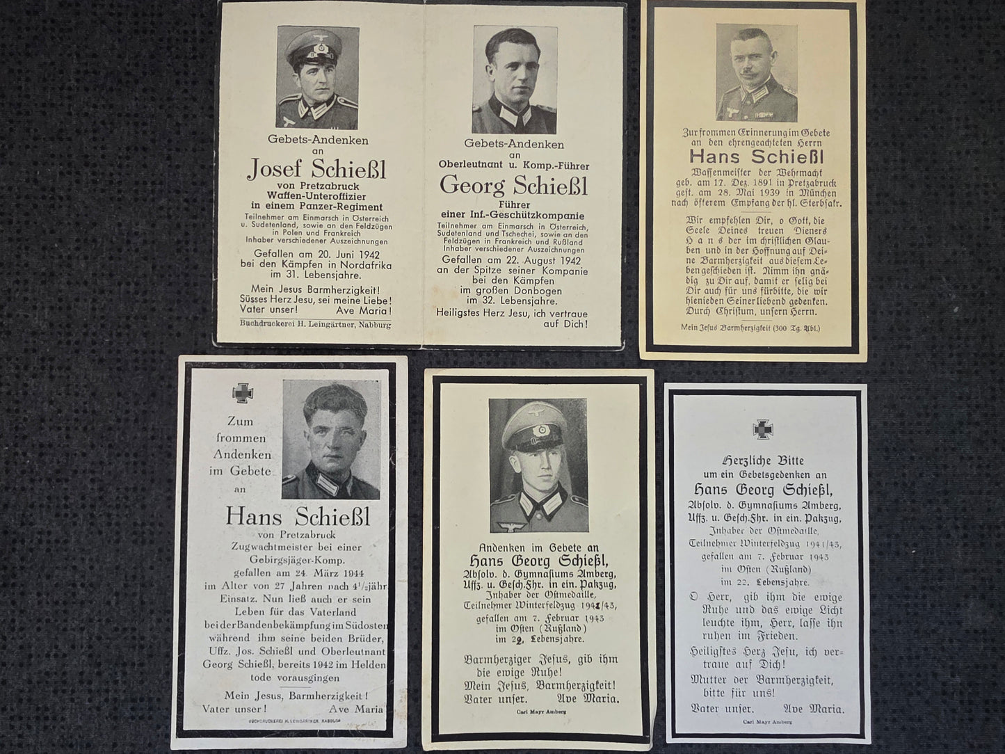 Konvolut Nachlass Familie Amberg + Sterbebilder + Fotos + Feldpost Werfer Regt. 88 - www.mmilitaria.com