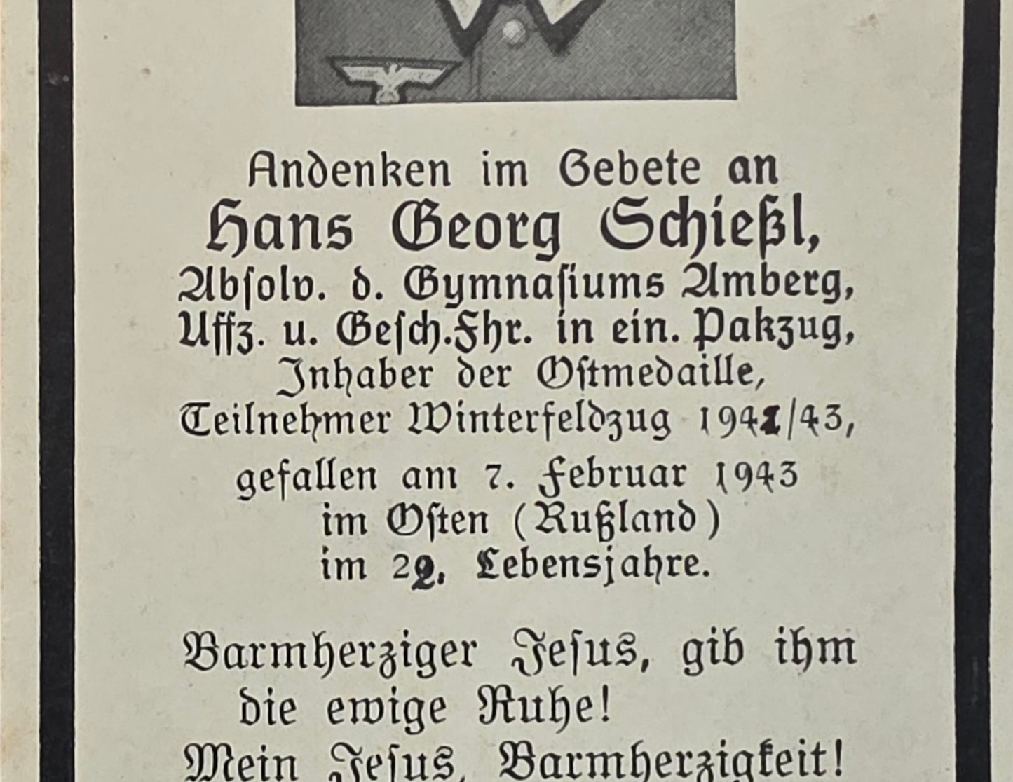 Konvolut Nachlass Familie Amberg + Sterbebilder + Fotos + Feldpost Werfer Regt. 88 - www.mmilitaria.com