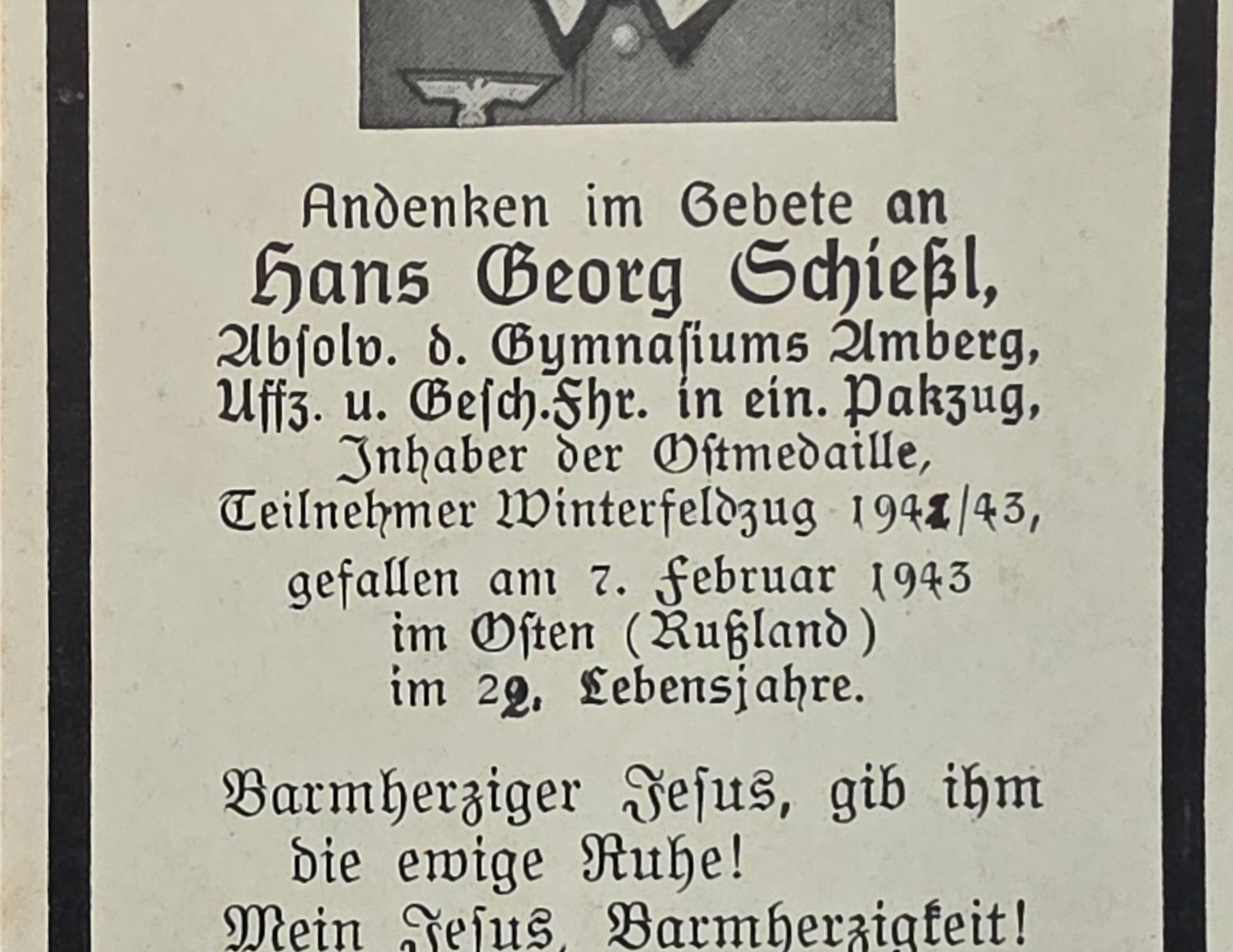 Konvolut Nachlass Familie Amberg + Sterbebilder + Fotos + Feldpost Werfer Regt. 88 - www.mmilitaria.com