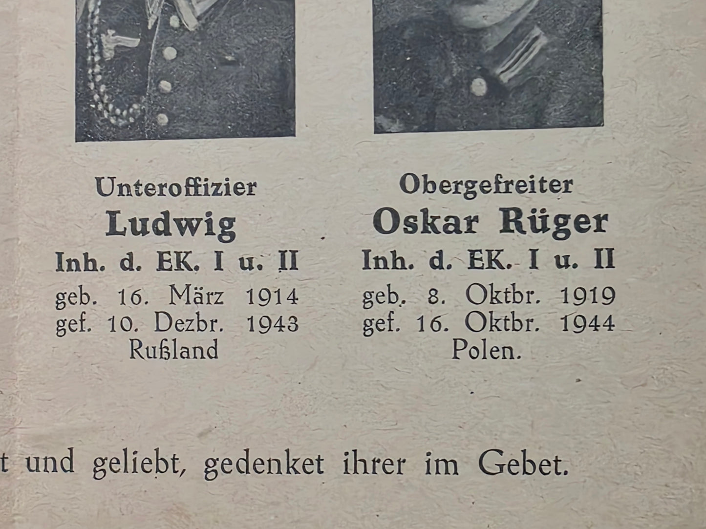 Sterbebild Brüder Höchstberg Gefreiter U-Boot Radfahr-Schwadron Feldwebel Frankreich Russland Polen - www.mmilitaria.com