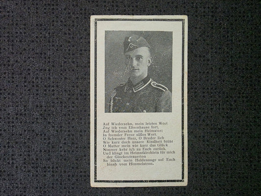 Sterbebild Oberfeldwebel Wiesen Radfahr-Schwadron Osten - www.mmilitaria.com