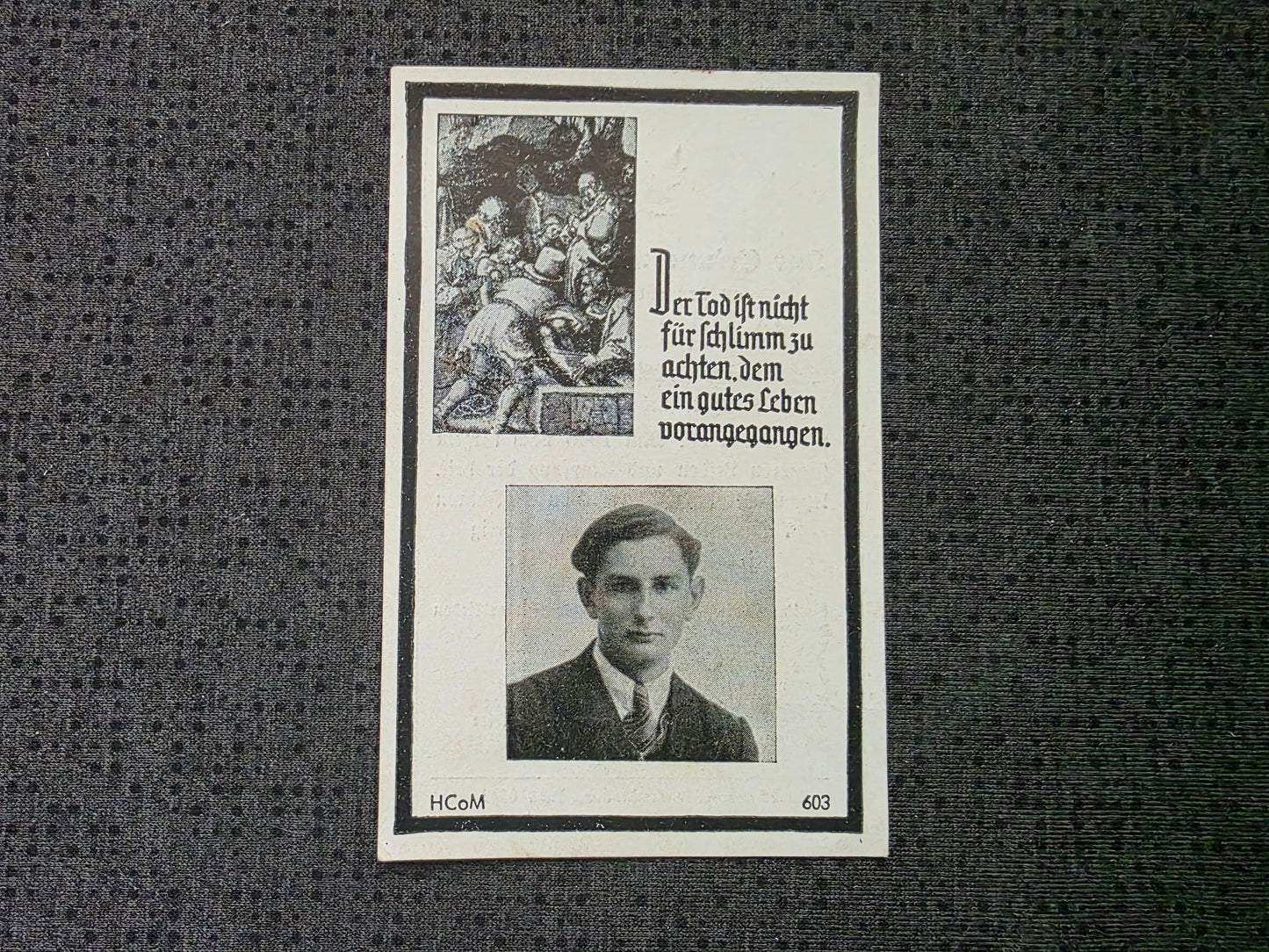 Sterbebild Gefreiter Tannberg WK II Veteran Gestorben 1946 - www.mmilitaria.com