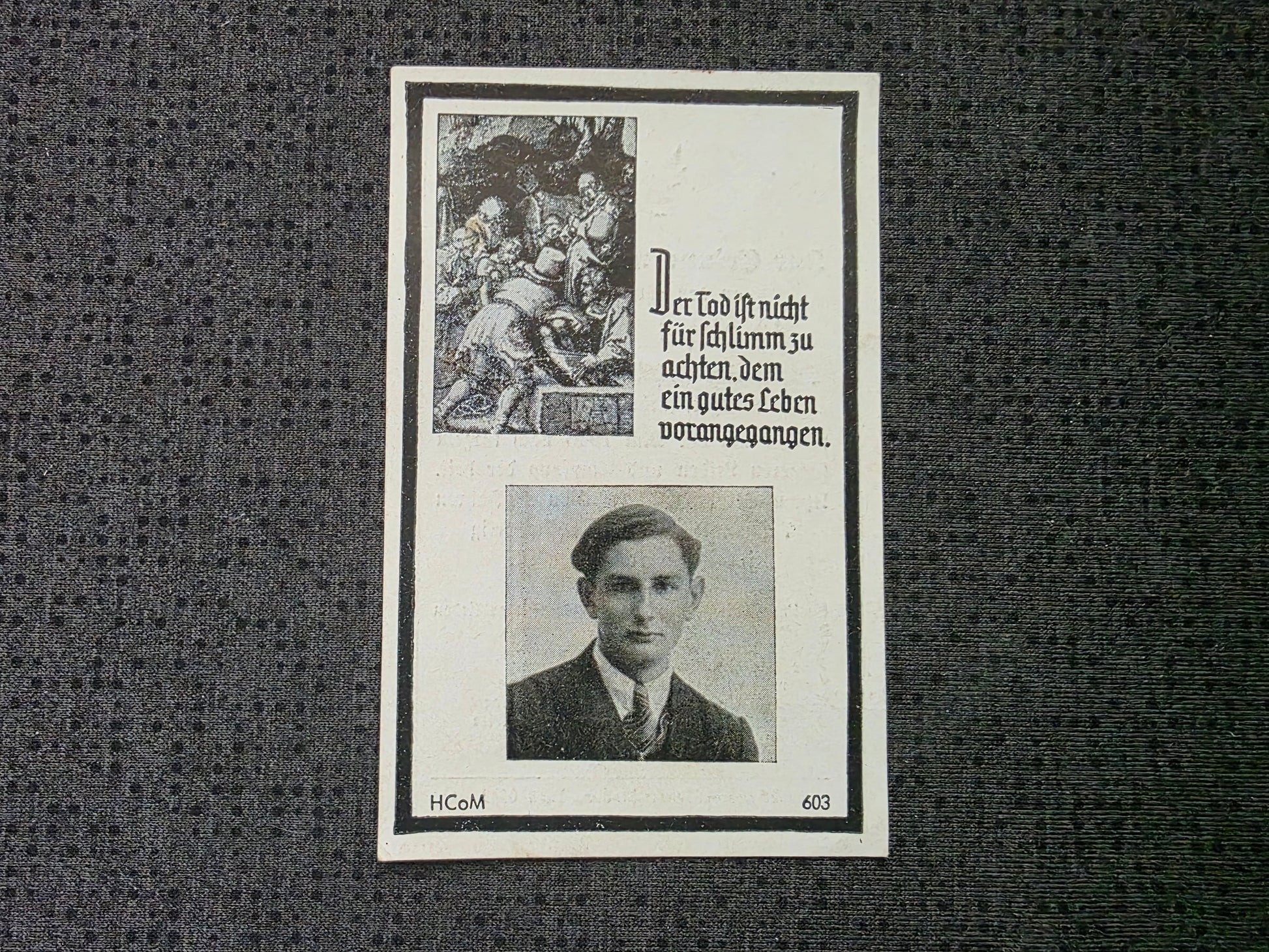 Sterbebild Gefreiter Tannberg WK II Veteran Gestorben 1946 - www.mmilitaria.com
