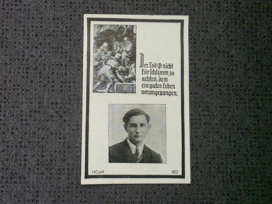Sterbebild Gefreiter Tannberg WK II Veteran Gestorben 1946 - www.mmilitaria.com