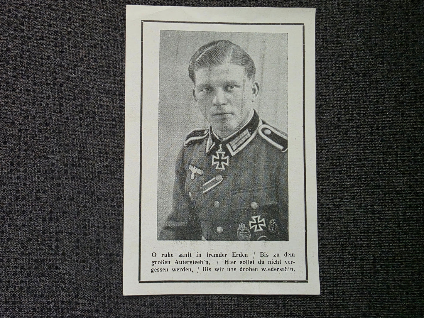 Sterbebild Oberfeldwebel Driesfurth Panzer-Grenadier Regt. RK-Träger PSA NKS Straksi Lettland - www.mmilitaria.com