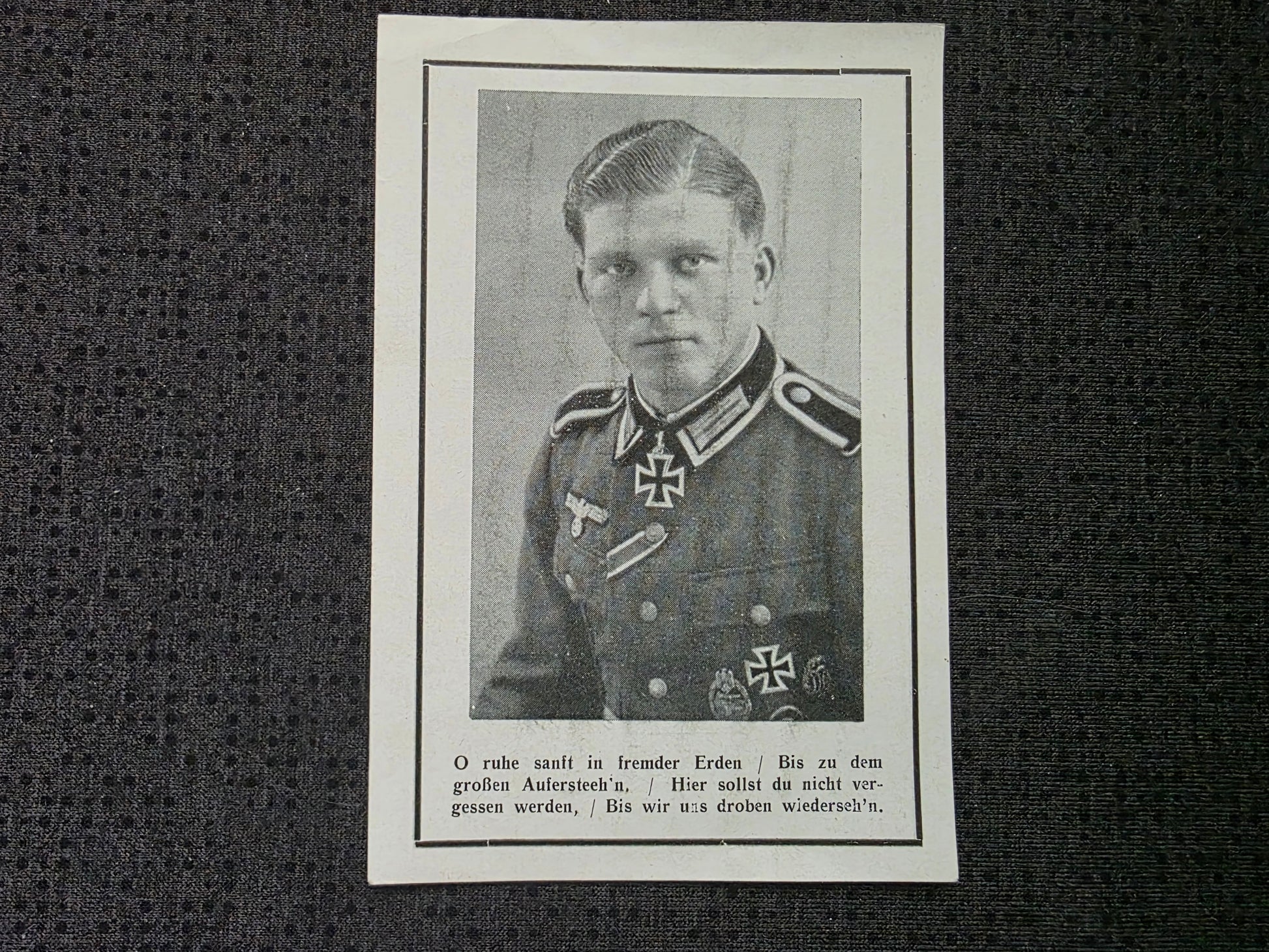 Sterbebild Oberfeldwebel Driesfurth Panzer-Grenadier Regt. RK-Träger PSA NKS Straksi Lettland - www.mmilitaria.com