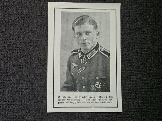 Sterbebild Oberfeldwebel Driesfurth Panzer-Grenadier Regt. RK-Träger PSA NKS Straksi Lettland - www.mmilitaria.com