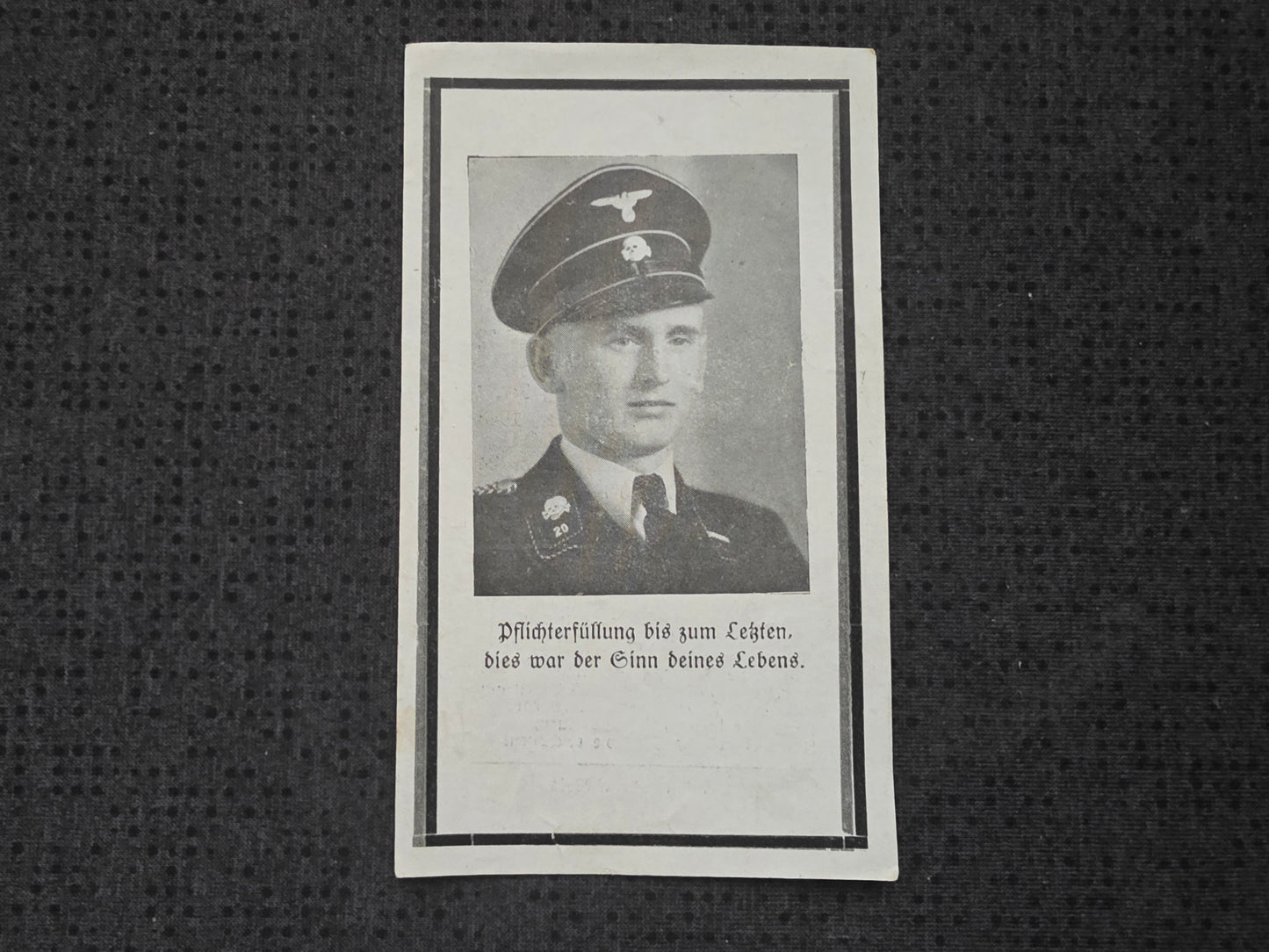 Sterbebild SS-Unterscharführer Grieskirchen SS-Totenkopfstandarte 20 Lazaretttod - www.mmilitaria.com