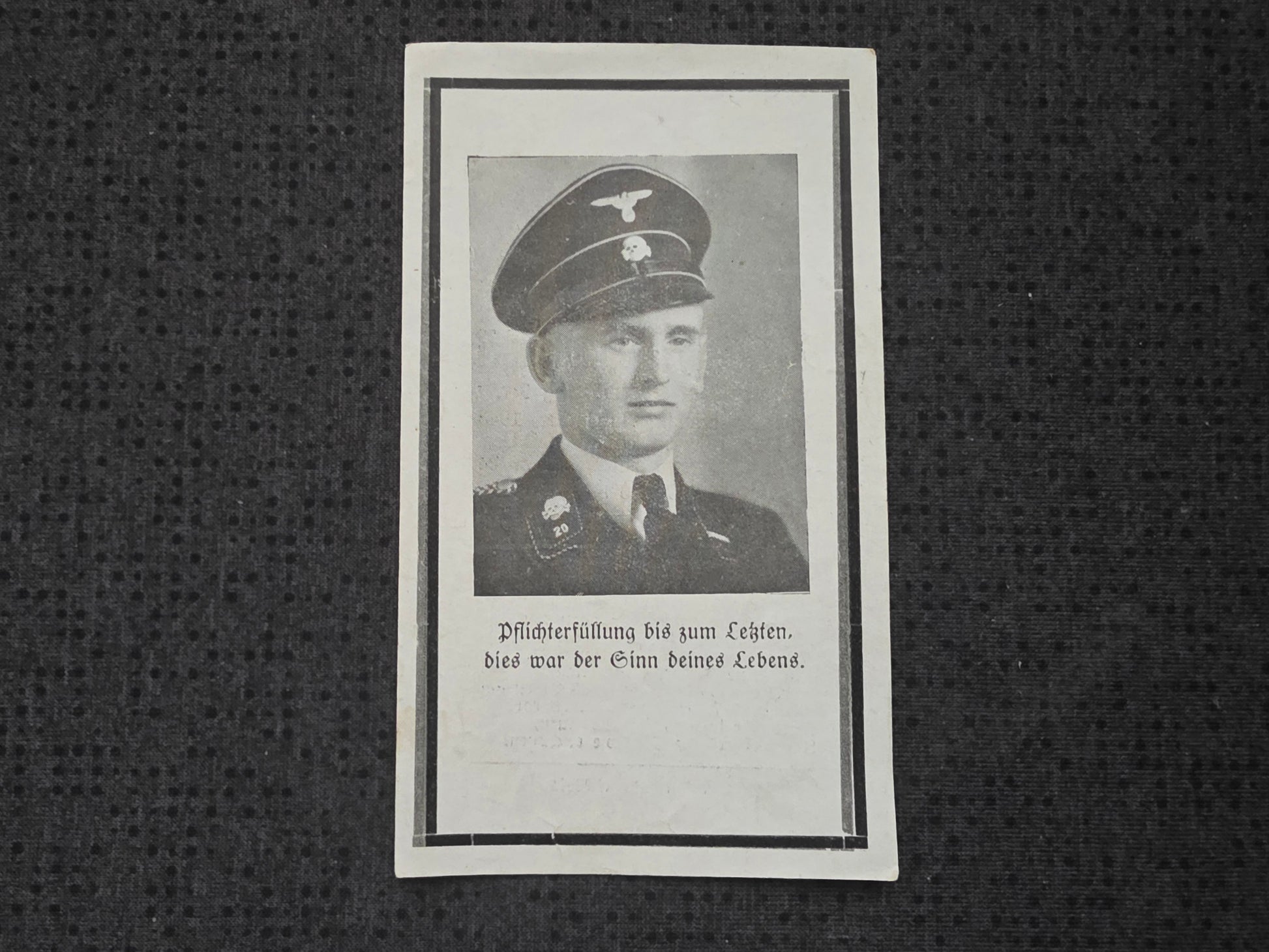 Sterbebild SS-Unterscharführer Grieskirchen SS-Totenkopfstandarte 20 Lazaretttod - www.mmilitaria.com