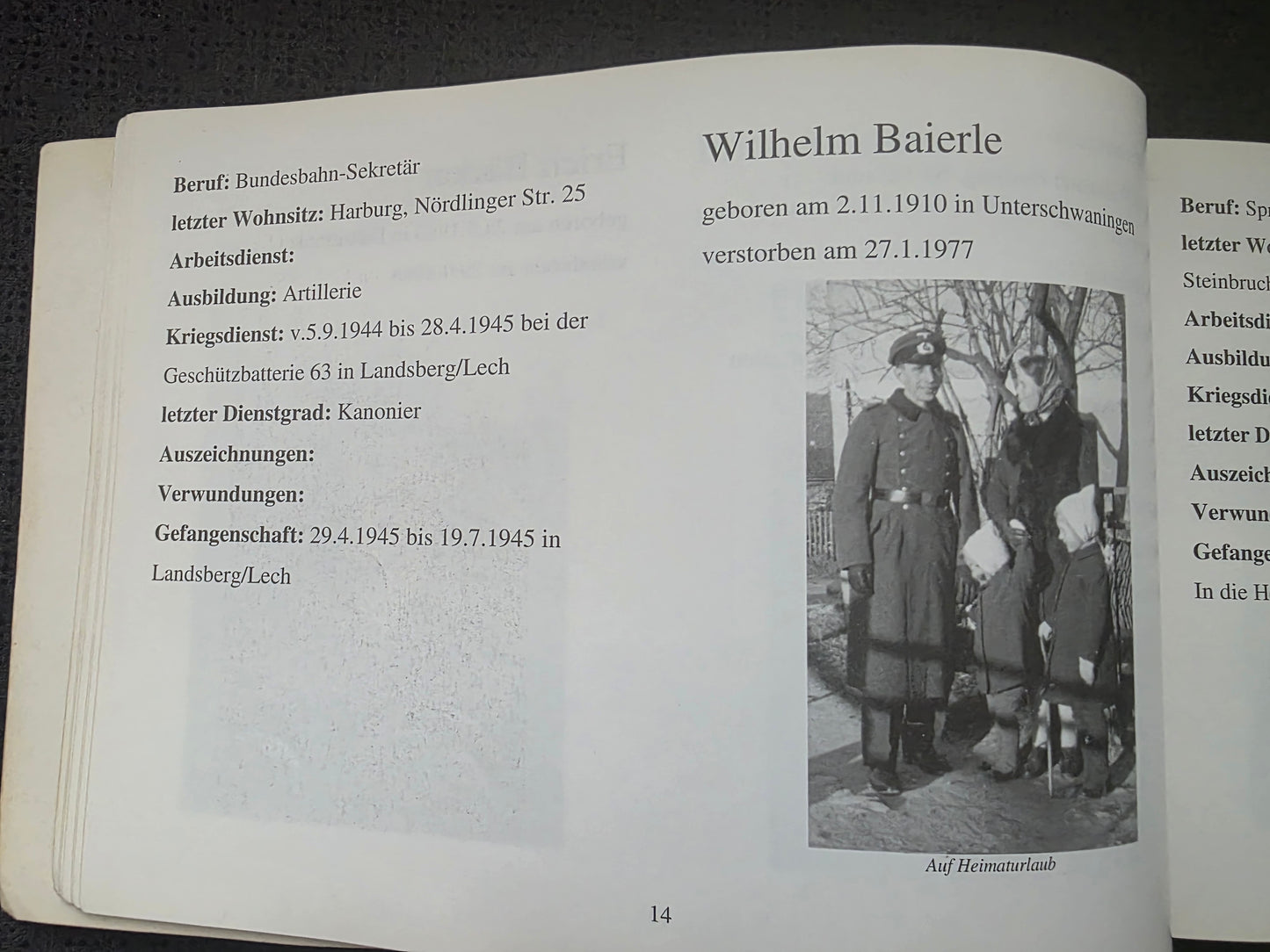 Gedenkbuch den Heimkehrern und Vertriebenen der Gemeinde Harburg RAR - www.mmilitaria.com
