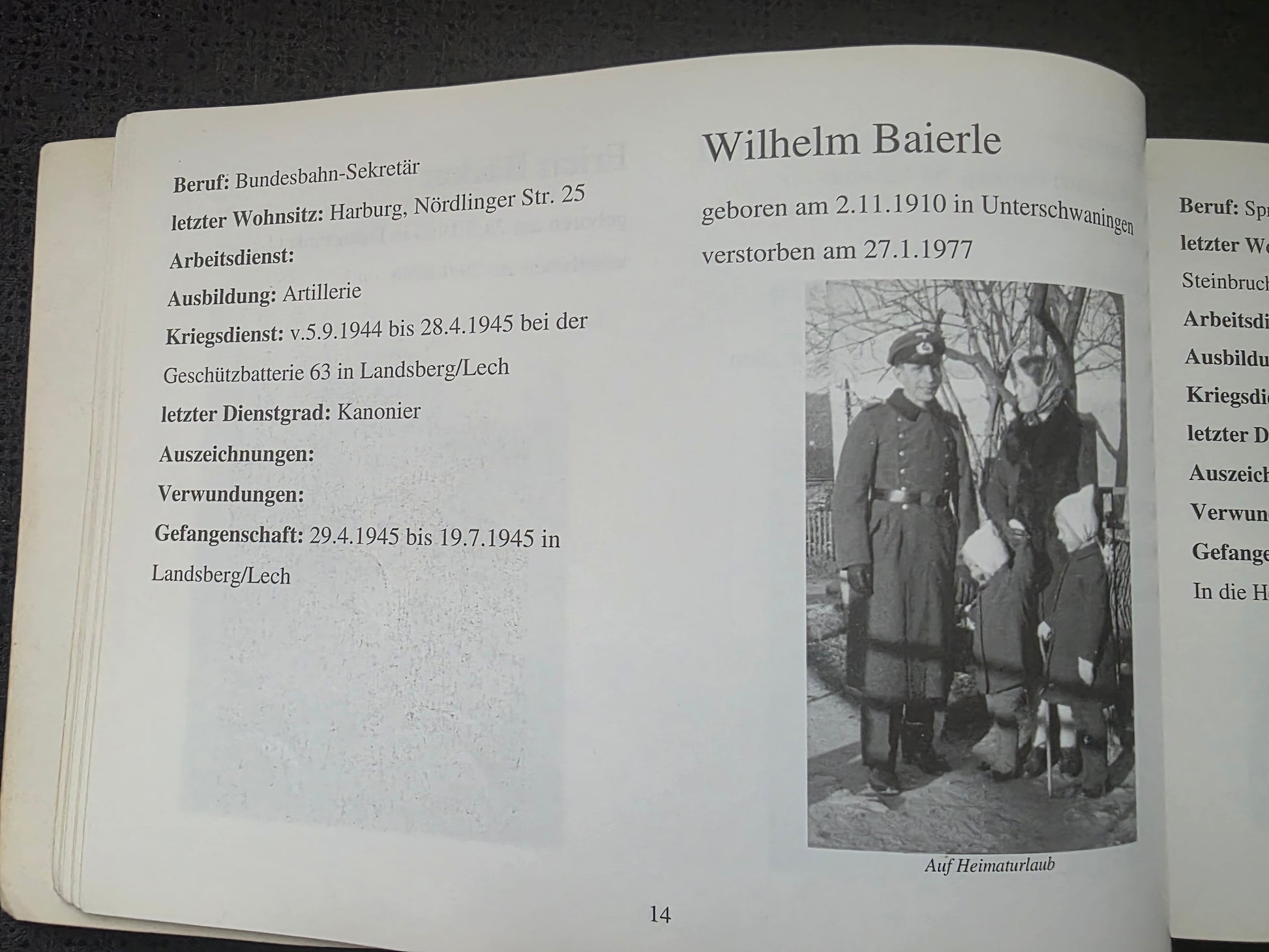 Gedenkbuch den Heimkehrern und Vertriebenen der Gemeinde Harburg RAR - www.mmilitaria.com